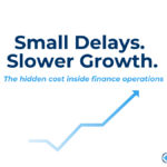 Line graph showing slowed growth due to small delays in finance operations